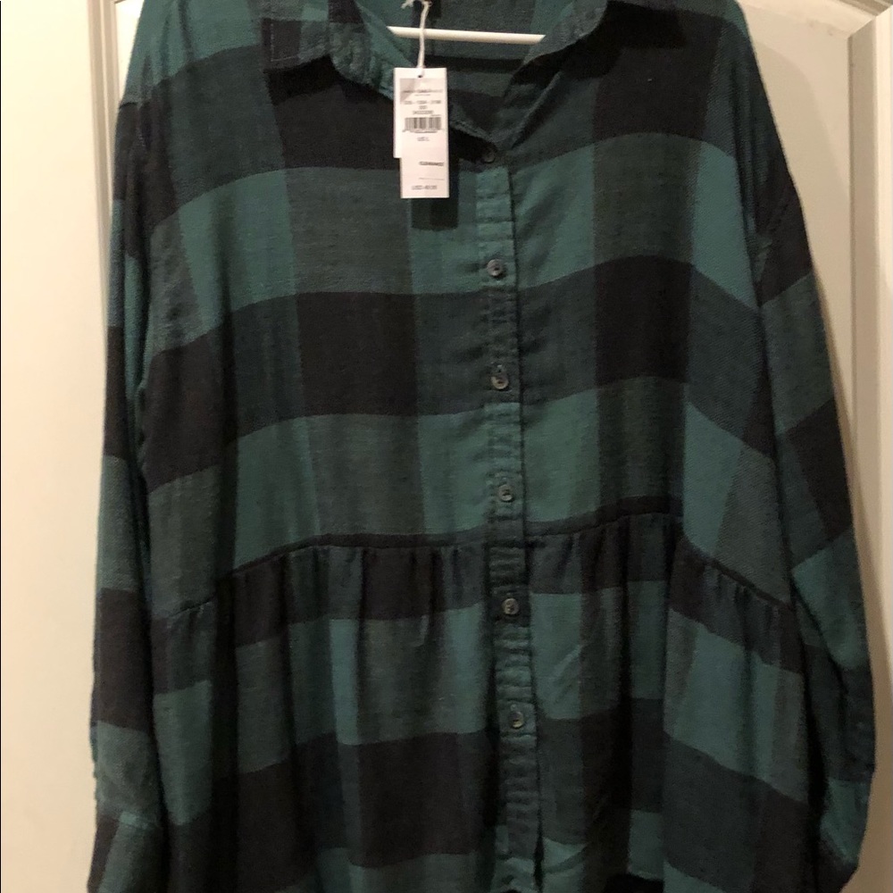 Long sleeve flannel American Eagle top